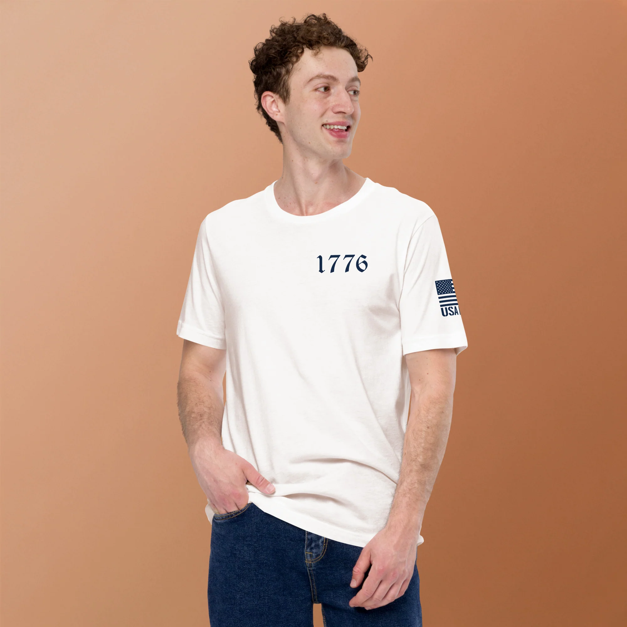 USA Flag T-Shirt Back-Side Logo | Unisex T-Shirts | DTF Printing - Image 18
