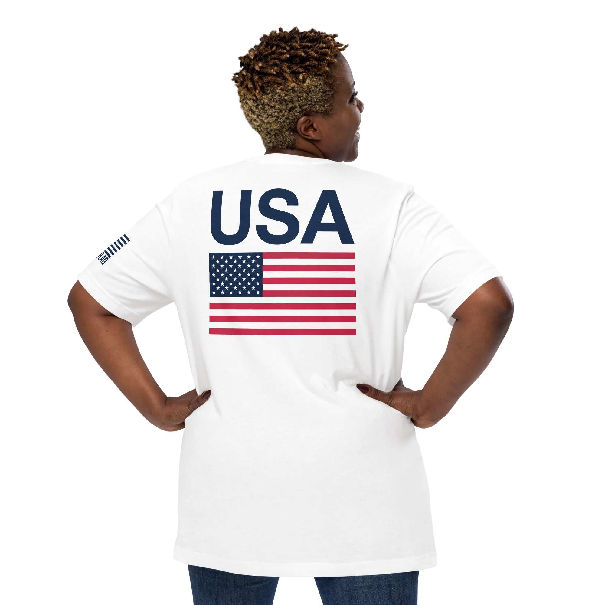 USA Flag T-Shirt Back-Side Logo | Unisex T-Shirts | DTF Printing - Image 19
