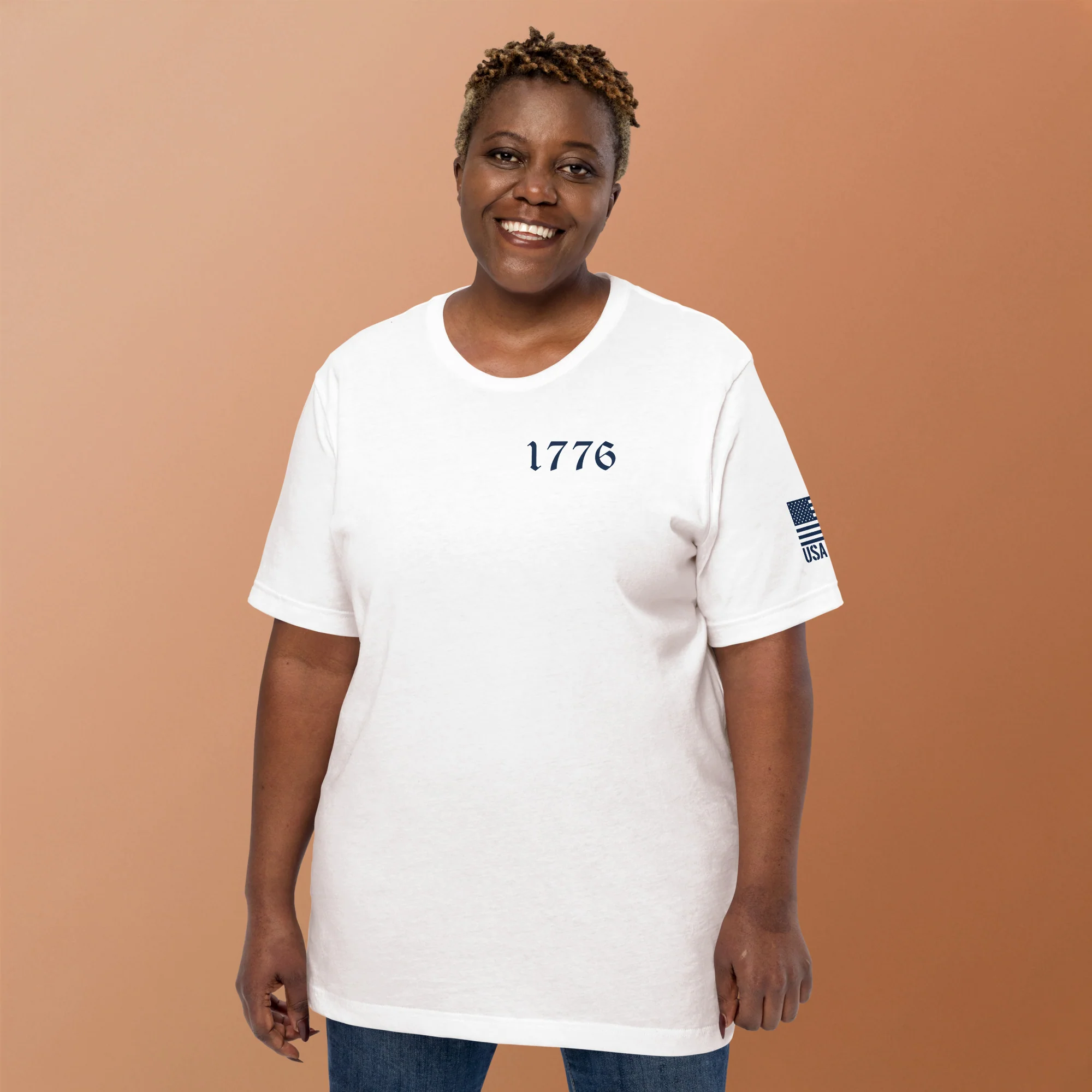 USA Flag T-Shirt Back-Side Logo | Unisex T-Shirts | DTF Printing - Image 20