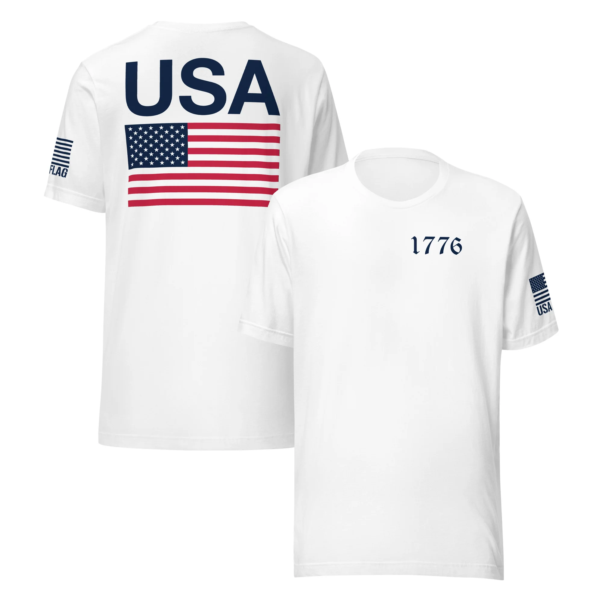 USA Flag T-Shirt Back-Side Logo | Unisex T-Shirts | DTF Printing - Image 5