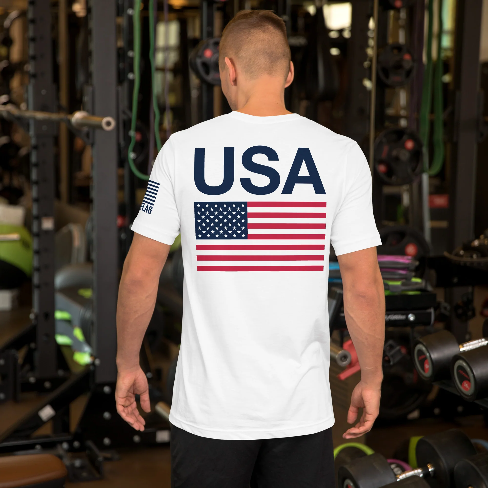 USA Flag T-Shirt Back-Side Logo | Unisex T-Shirts | DTF Printing - Image 7