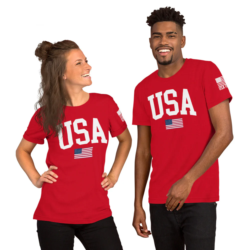 USA Flag T-Shirt Mens & Ladies Unisex Tee | DTF Printing - Image 11