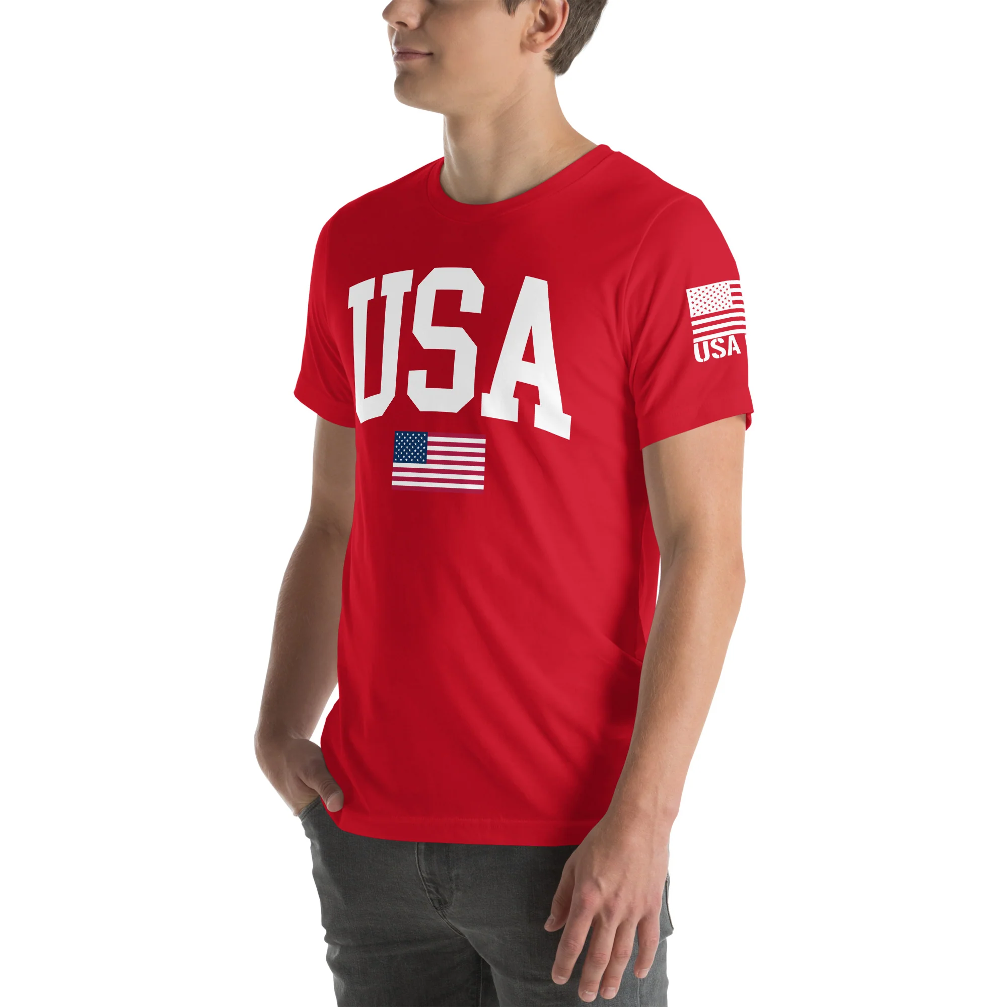 USA Flag T-Shirt Mens & Ladies Unisex Tee | DTF Printing - Image 9