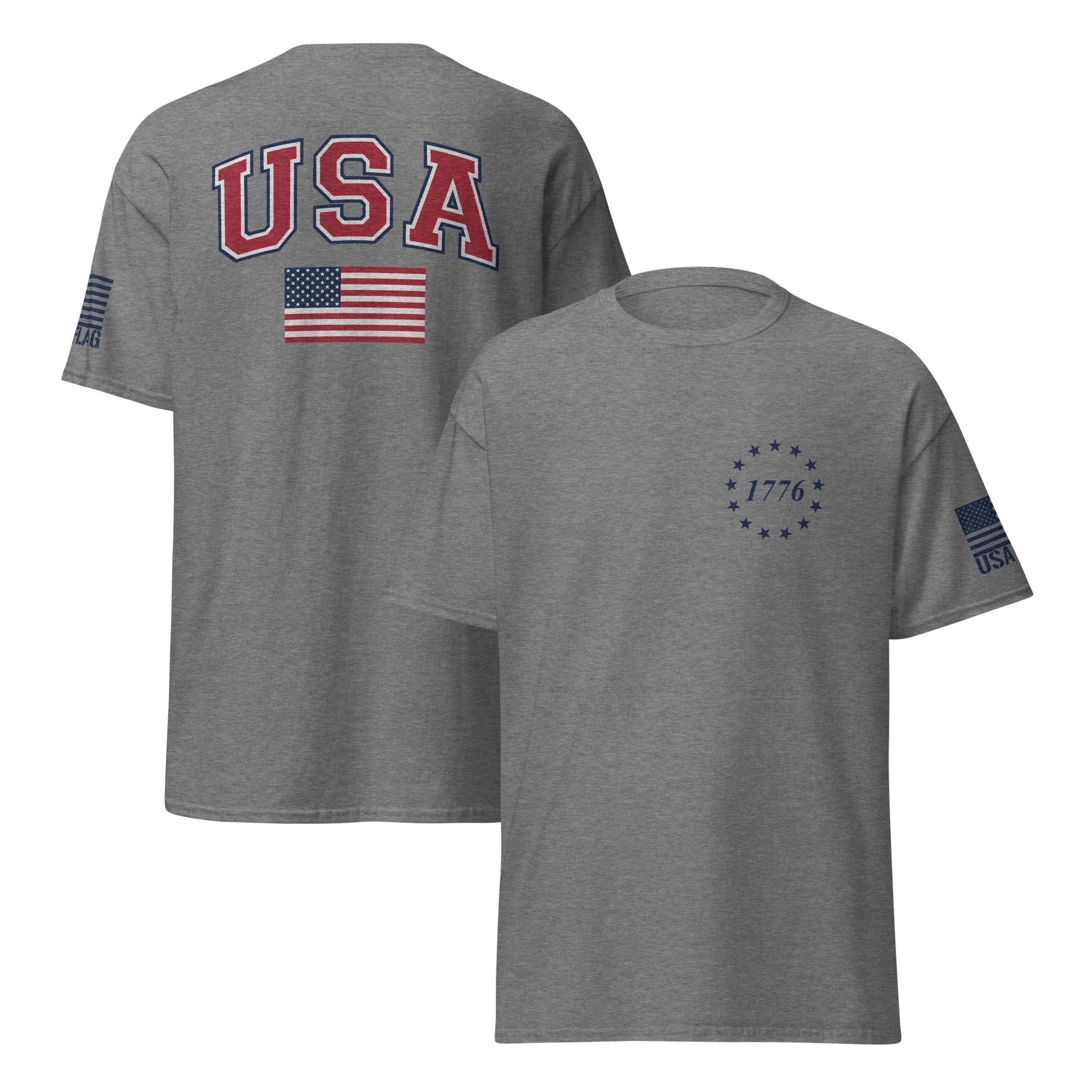 USA Flag T-Shirts | Red, White & Blue | Unisex Classic Tees | Gildan 5000 - Image 12