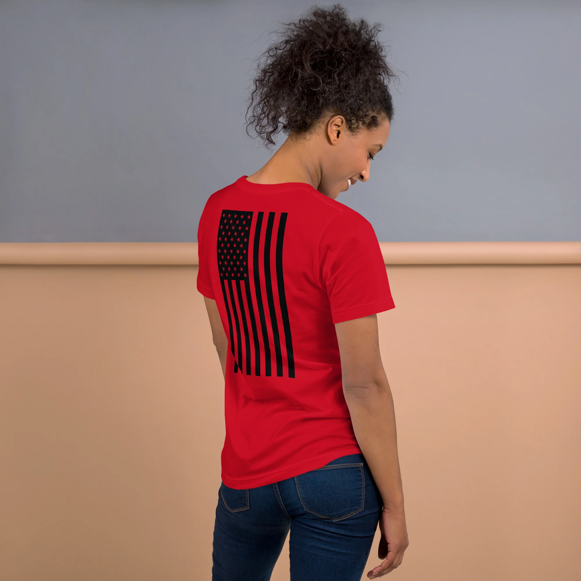 Vertical American Flag T-Shirt | Unisex Tee | DTF Printing - Image 10