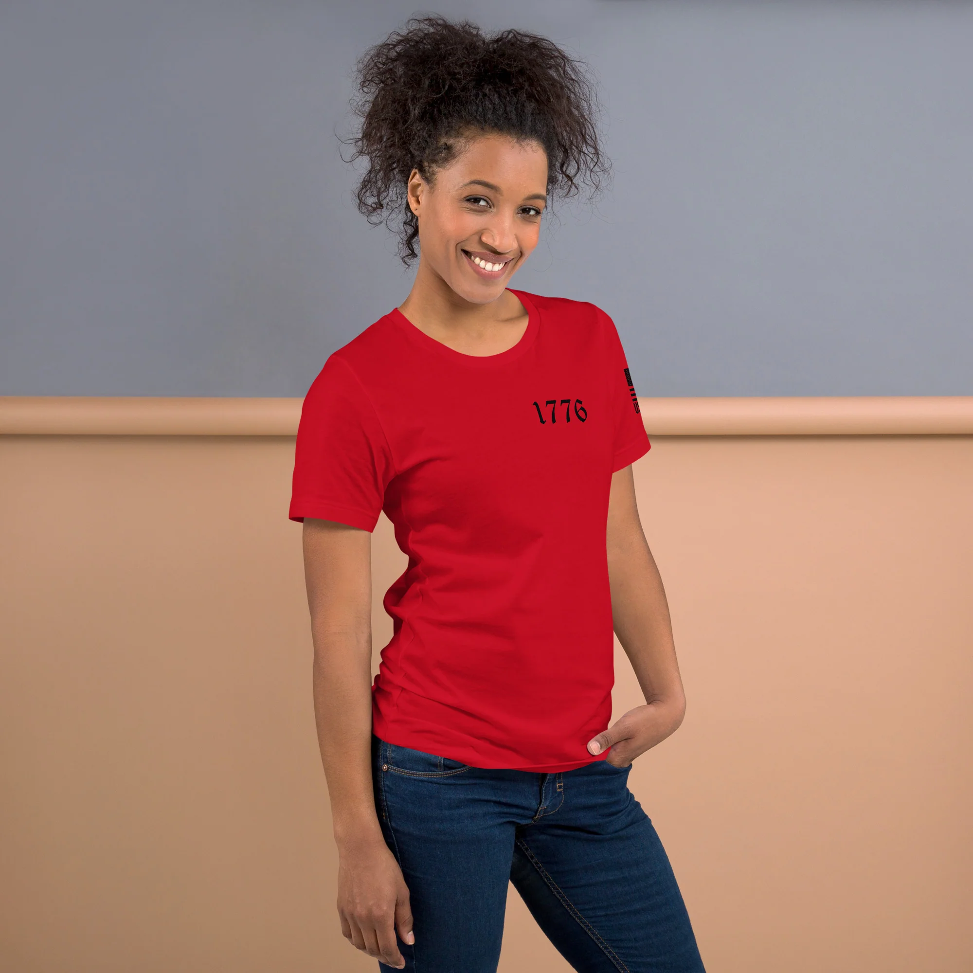Vertical American Flag T-Shirt | Unisex Tee | DTF Printing - Image 12