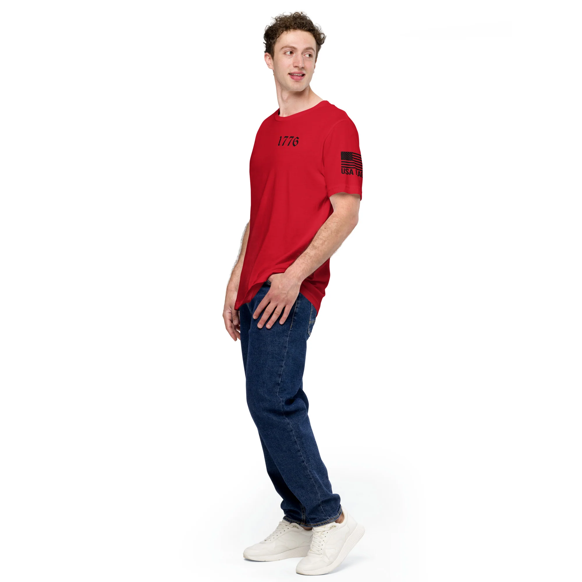 Vertical American Flag T-Shirt | Unisex Tee | DTF Printing - Image 14