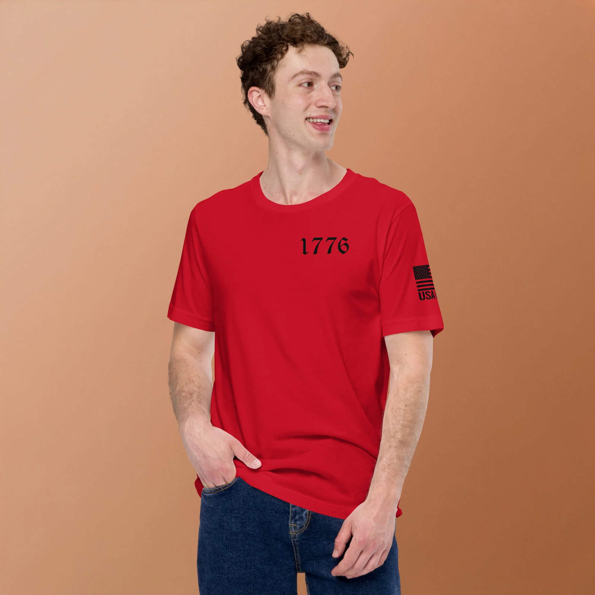 Vertical American Flag T-Shirt | Unisex Tee | DTF Printing - Image 16