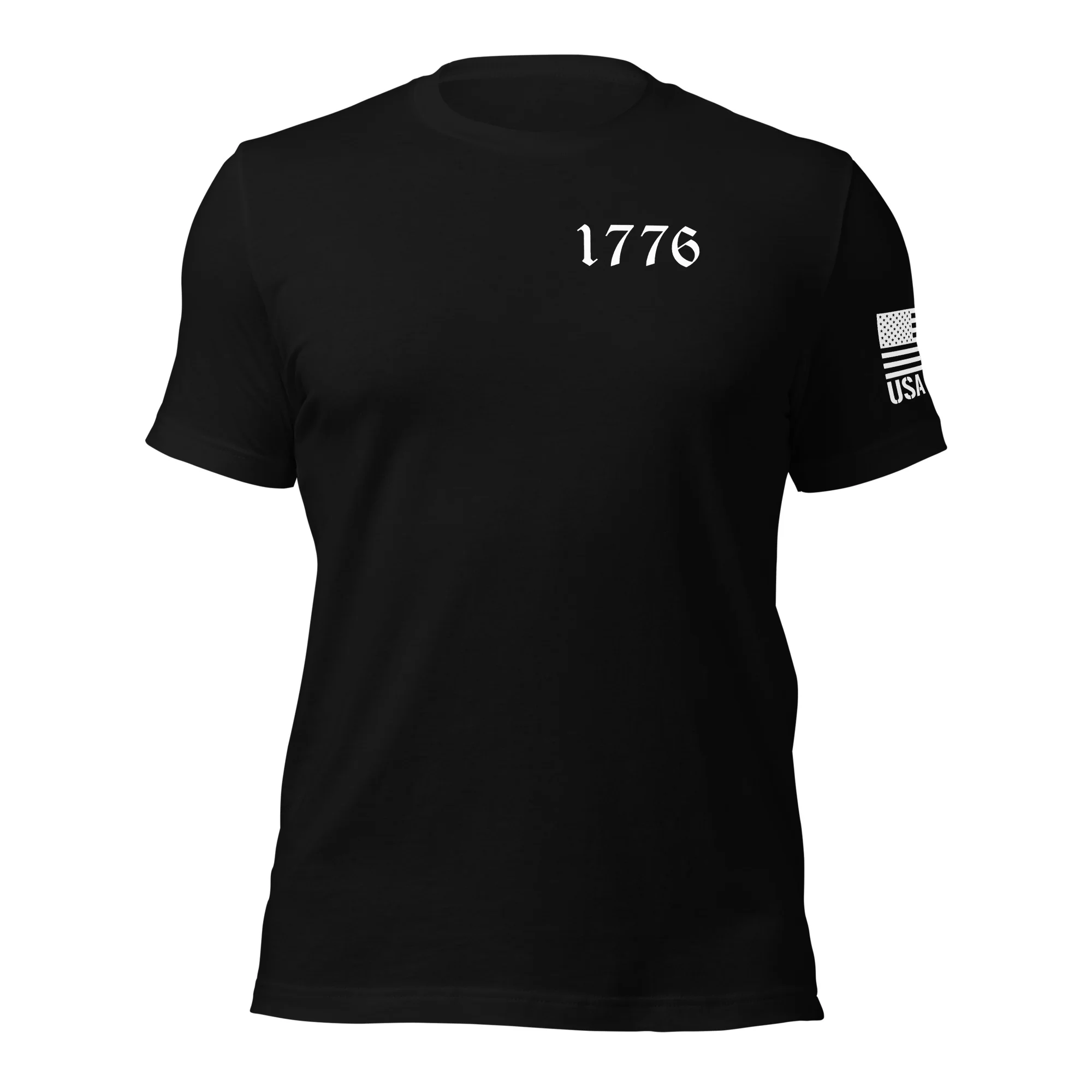 Vertical American Flag T-Shirt | Unisex Tee | DTF (White Logo) - Image 2