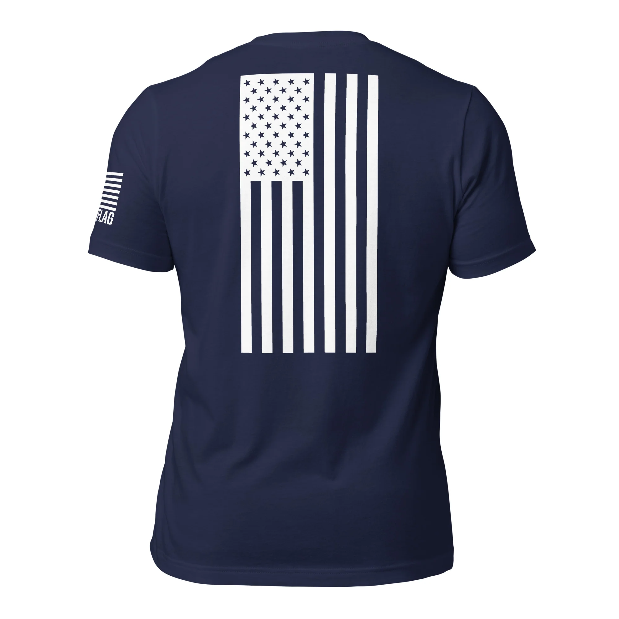 Vertical American Flag T-Shirt | Unisex Tee | DTF (White Logo) - Image 31