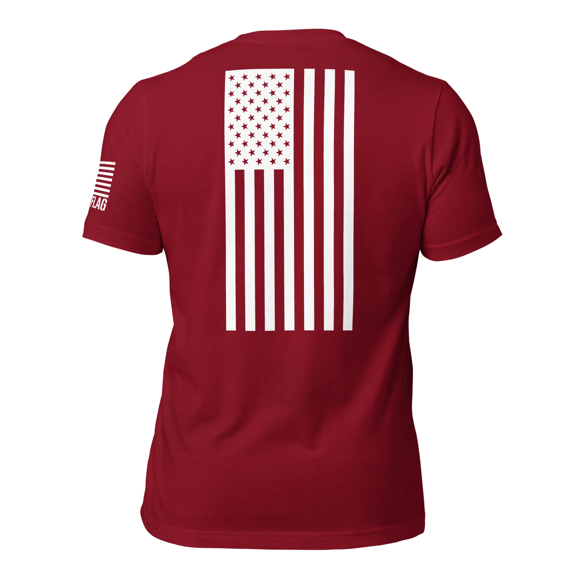 Vertical American Flag T-Shirt | Unisex Tee | DTF (White Logo) - Image 35