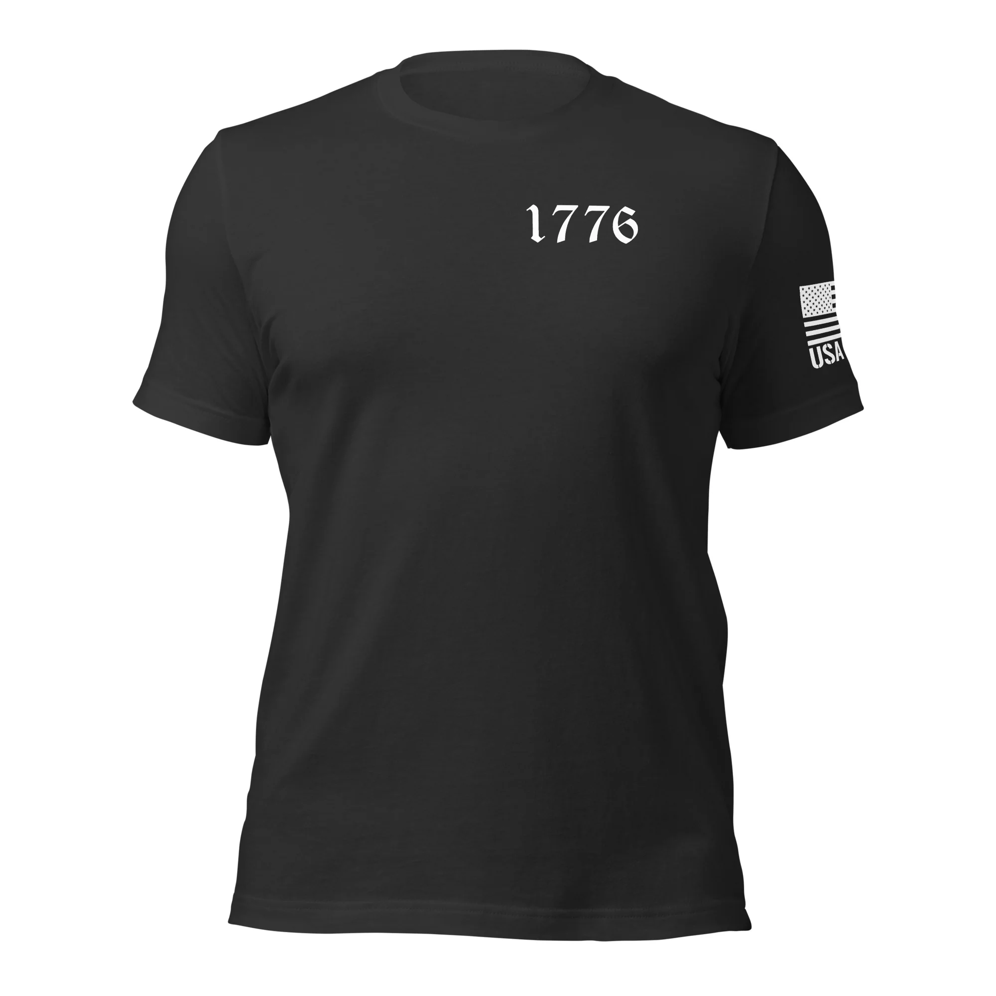 Vertical American Flag T-Shirt | Unisex Tee | DTF (White Logo) - Image 44