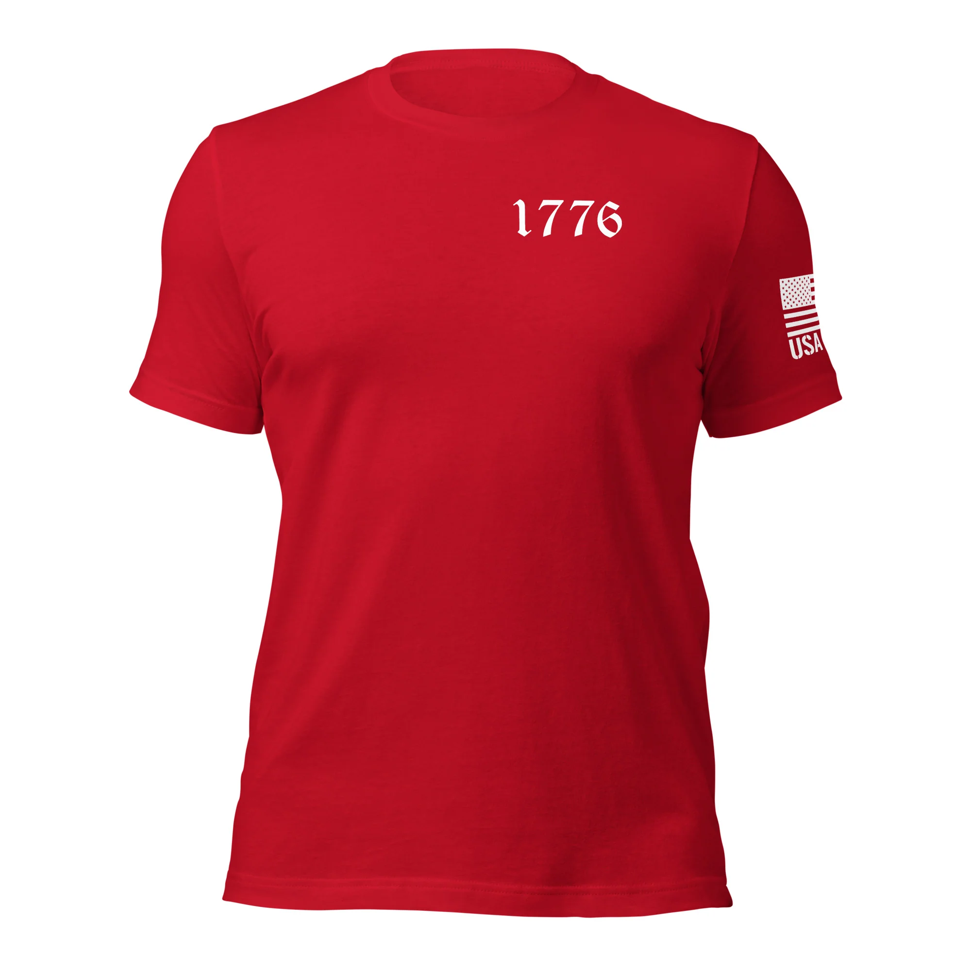 Vertical American Flag T-Shirt | Unisex Tee | DTF (White Logo) - Image 48