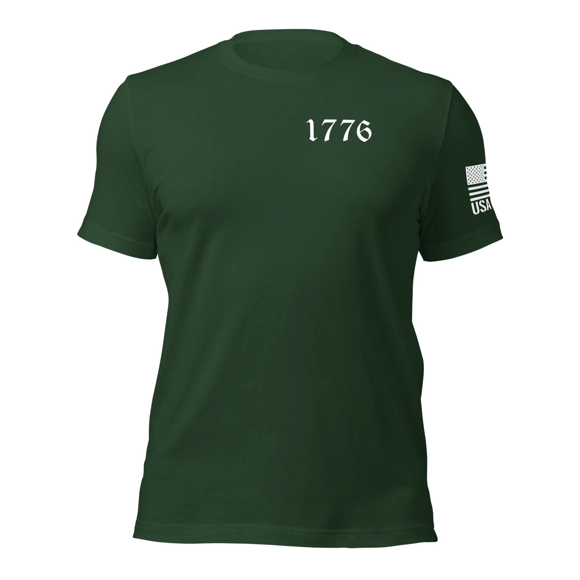 Vertical American Flag T-Shirt | Unisex Tee | DTF (White Logo) - Image 52