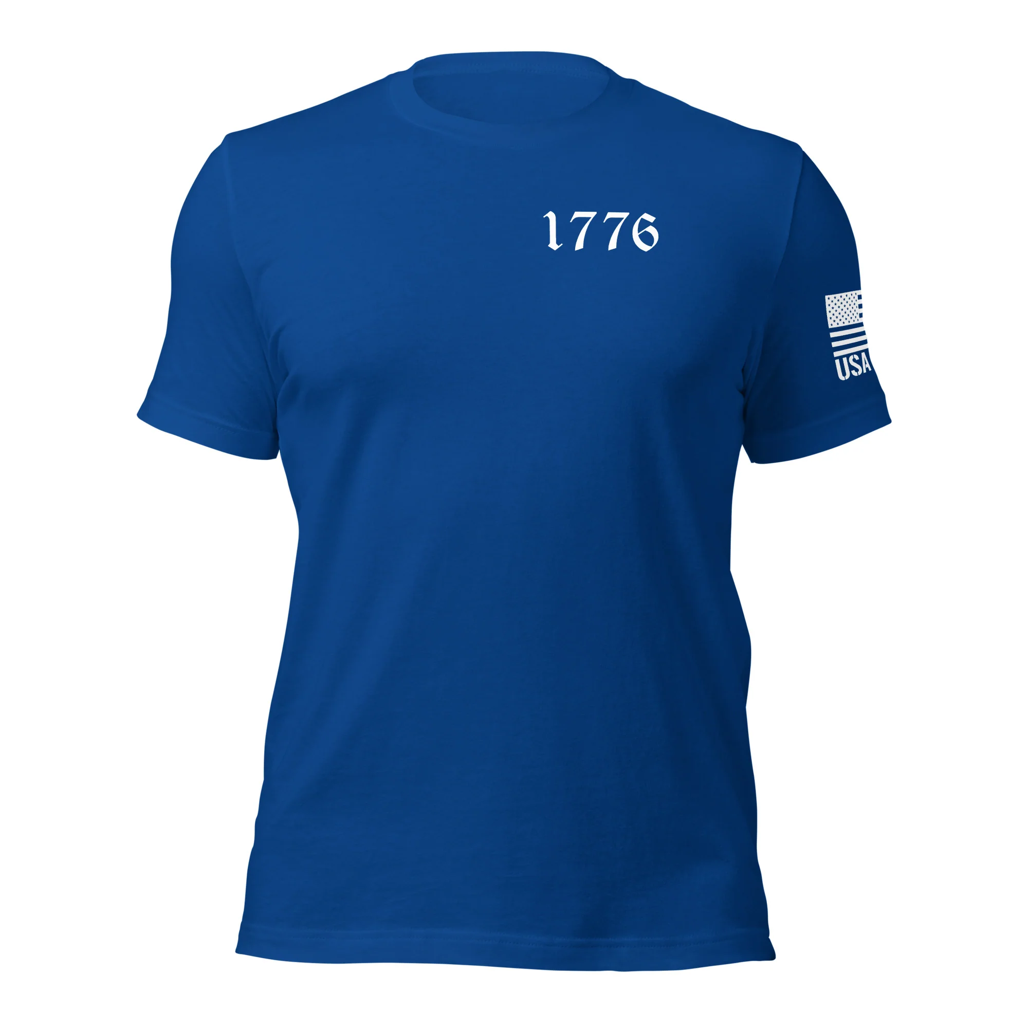 Vertical American Flag T-Shirt | Unisex Tee | DTF (White Logo) - Image 56